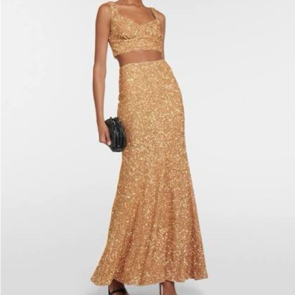 NWOT Self-Portrait Sequin Top and Maxi Skirt Set